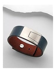 Forest Green Leather Bracelet In White Base
