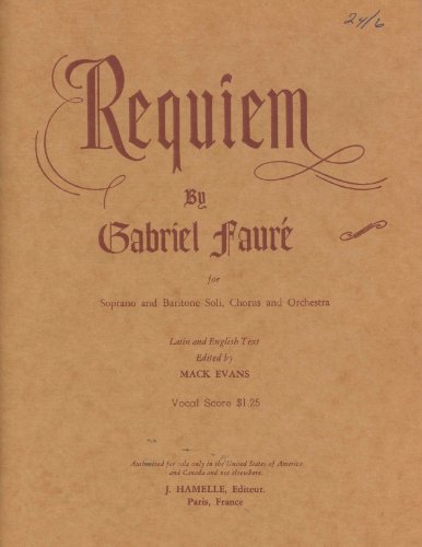 Requiem for Soprano and Baritone Soli, Chorus and Orchestra - Vocal Score