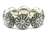 Black Silver Deco Fancy Stretch Bracelet