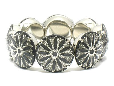 Click here to buy Black Silver Deco Fancy Stretch Bracelet.