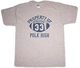 Married with Children Property of Polk High 33 Mens T-Shirt Tee Gray