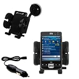 HP iPaq 211 Flexible Auto Windshield Holder with Car Charger - Uses Gomadic TipExchange