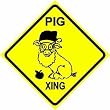 PIG CROSSING sign * santa beard *CUTE PIG*