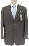 Caravelli Mens SB 2 Button FF Black Pinstripe Suit - Size 40L