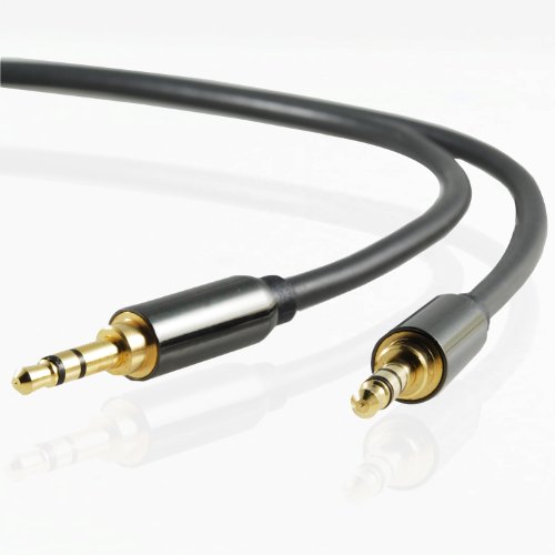 Mediabridge - 3.5mm Male To 3.5mm Male Stereo Audio Cable - (8 Feet) [New design accomodates smartphone / mp3 cases]