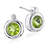 Sterling Silver Round Peridot Earring