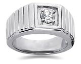 0.50 CTW Men's Diamond Ring in 14K White Gold