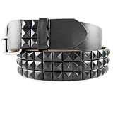 FAUX LEATHER SNAP ON BLACK STUDDED BELT FITS ANY BUCKLE