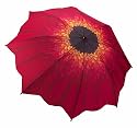 " Red Daisy " - Galleria Folding Compact Umbrella - Auto Open/ Auto Close