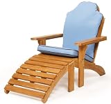 Adirondack Chair and Ottoman with Cushions - Teak - Caluco - C50-130-SET