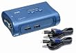 TRENDnet 2-Port USB KVM Switch Kit (Includes 2x KVM Cables) TK-207K (Blue)