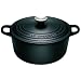 Le Creuset Cast Iron Round Casserole, Satin Black, 22 cm