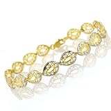 10K Gold Two-Tone Diamond Cut Filigree Bracelet