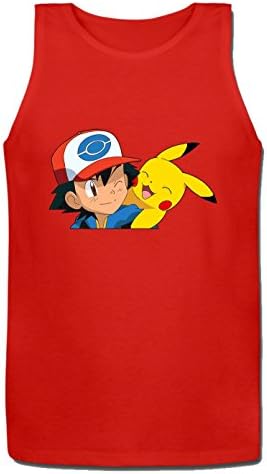 May26 Ash and Pikachu Pokemon Tank for Man L red