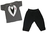 Riverstone Goods Formal Carnation Tuxedo Baby/Toddler T-Shirt & Pants Set