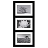 Malden 2061-346 Southlake 4 by 6 Matted Wall Frame 3 Opening, Black