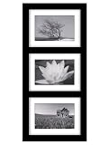 Malden 2061-346 Southlake 4 by 6 Matted Wall Frame 3 Opening, Black