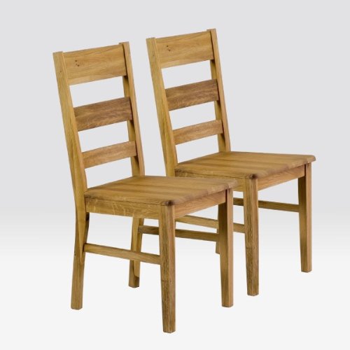 Stühle aus Eiche, 2 Stück, Holzstühle, Esszimmerstühle, Felix, geölt
