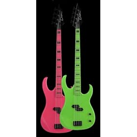Dean zona 4 String Bass (cores sortidas) fluorescente rosa