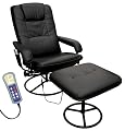 Comfort Products 60-0582 Heated Massage Recliner and Ottoman, Black