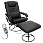 Comfort Products 60-0582 Heated Massage Recliner and Ottoman, Black