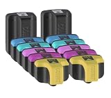 12x Haute Capacité Cartouches d'encre Compatibles pour Imprimante HP Photosmart C5180 - Cyan / Light Cyan / Jaune / Magenta / Light Magenta / Noir