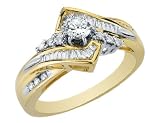 Diamond Engagement Ring 1/2 Carat (ctw) in 14K Yellow Gold