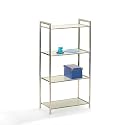 Links 50100330 MEZZI Regal Chrom-Glas 60x35x119 cm 4 Böden