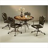 Westport 5 Piece Dining Set with Oxford Chair with Casters