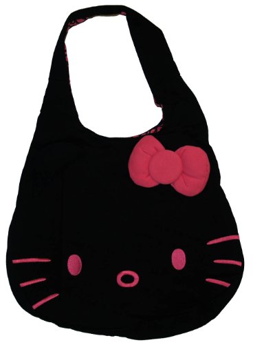 Hello Kitty Sanrio Black Fleece Hobo Bag
