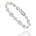 Sterling Silver Square Circle CZ Stone Bracelet title=