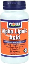 NOW Foods Alpha Lipoic Acid 600mg, 60 Vcaps