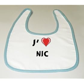 Bavoir de b�b� avec J'aime Nic