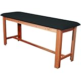 3B Scientific W15074B Black Hardwood Classic Exam Treatment Table with H-Brace, 74.8" Length x 24.4" Width x 33.1" Height