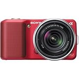Sony Alpha NEX-3 Interchangeable Lens Digital Camera w/18-55mm Lens (Red)-  ....