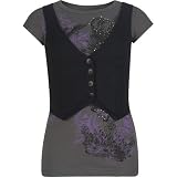FULL TILT Crown Tank With Vest Girls Top - Charcoal