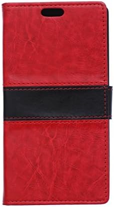 HENGHUA PU Leather Flip Wallet Card Holder Pouch Stand Back Case Cover for Wiko Ridge 4G Red