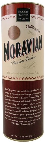 6 Tubes or 6 packs of Moravian Chocolate Cookies all natural, no trans fats traditional... by Salem Baking Company