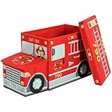 Greenway Collapsible Fire Truck Children's Storage Ottoman