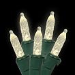 Set of 70 Warm Clear LED M5 Mini Christmas Lights - Green Wire