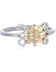 Precious Moments 2Tone Sterling Silver Diamond Accent Flower Ring, Size 7