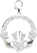 14k Gold Diamond Irish Claddagh Charm (1/10 cttw)