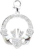 14k Gold Diamond Irish Claddagh Charm (1/10 cttw)