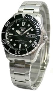 Seiko Men's SNZF29 Stainless Steel Analog with Black Dial Watch