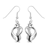 Sterling Silver Loving Family® 2 Parent 1 Child Earrings