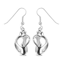 Sterling Silver Loving Family® 2 Parent 1 Child Earrings