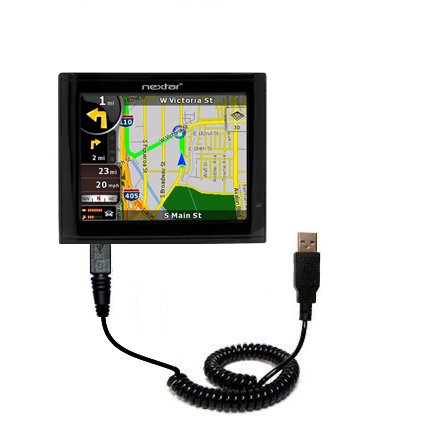 Coiled USB Cable for the Nextar ME with Power Hot Sync and Charge capabilities - uses Gomadic TipExchange Technology