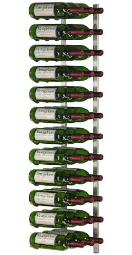 Image of VintageView 36 Bottle Wall Mounted Metal Hanging Wine Rack (3 Deep - Platinum)
