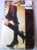 Gunze Women`s Tuche` Below Knee Socks with Lace in Raisin Brown (Made in Japan)