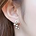 EAR VINES Silver Shell Pearl Flower Ear Vine Wrap Pin Sweep up Ear Cuffs Climber Earrings